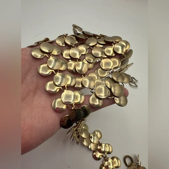 Vintage 70s 80s Gold Tone Chain Belt Lightweight Boho Festival Style 30-36” - Picture 9 of 9